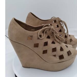 RESIST-H 5" OPEN TOE DIE CUT PLATFORRM WEDGE by SHIEKH size 8.5